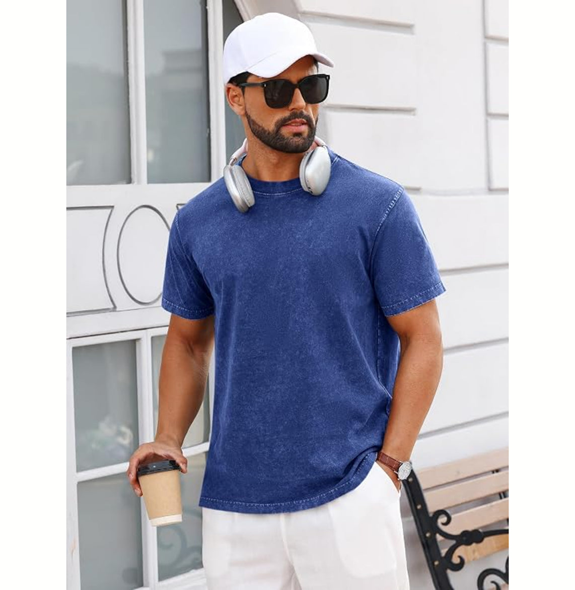 Runcati - Men's Short Sleeve Acid Wash T-Shirts