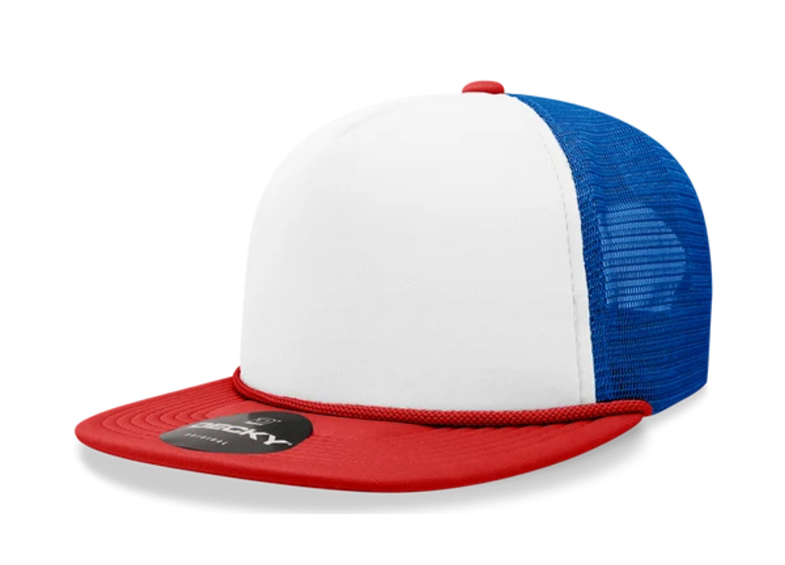 Decky - 6026 - Classic 5 Panel - Blank 2-Tone Flat Bill Foam Trucker Hat