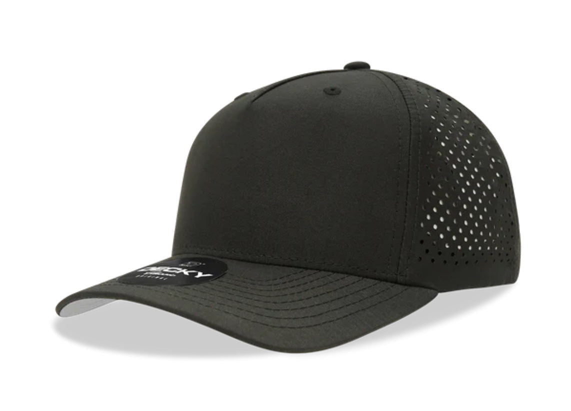 Decky - 6225 5 Panel Mid Profile Structured Perforated Performance Cap - MAD Merch USA