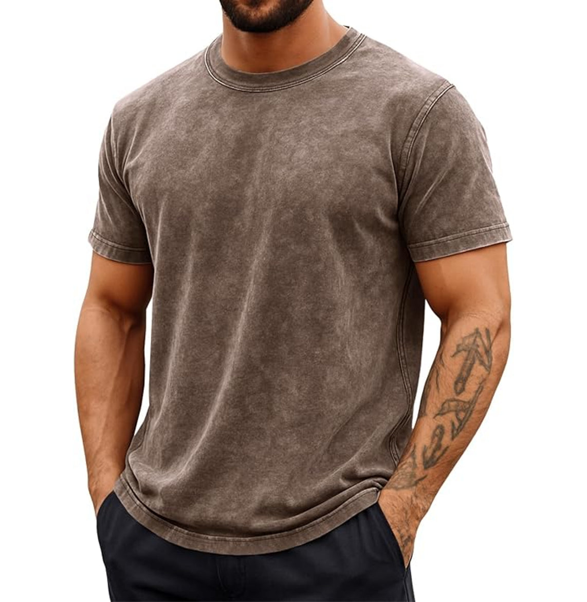 Runcati - Men's Short Sleeve Acid Wash T-Shirts