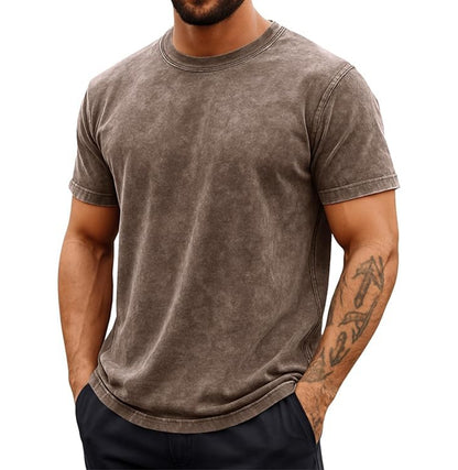 Runcati - Men's Short Sleeve Acid Wash T-Shirts