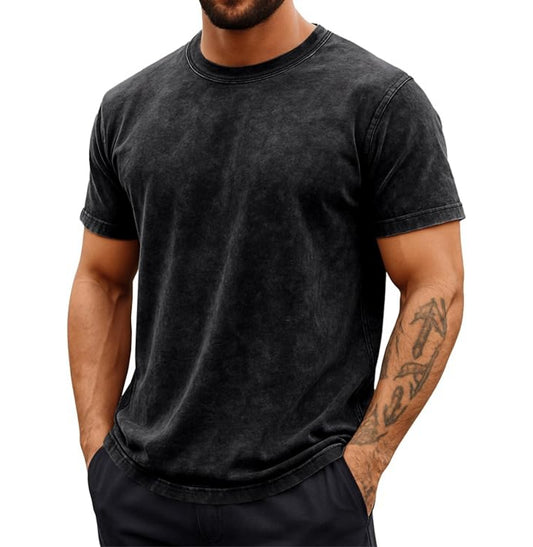 Runcati - Men's Short Sleeve Acid Wash T-Shirts