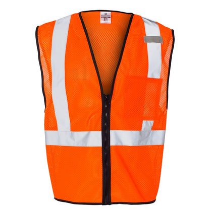 Kishigo - Unisex Single Pocket Zipper Mesh Class 2 Vest - 1519-1520