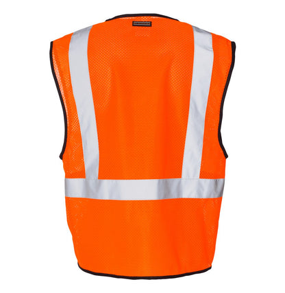Kishigo - Unisex Single Pocket Zipper Mesh Class 2 Vest - 1519-1520