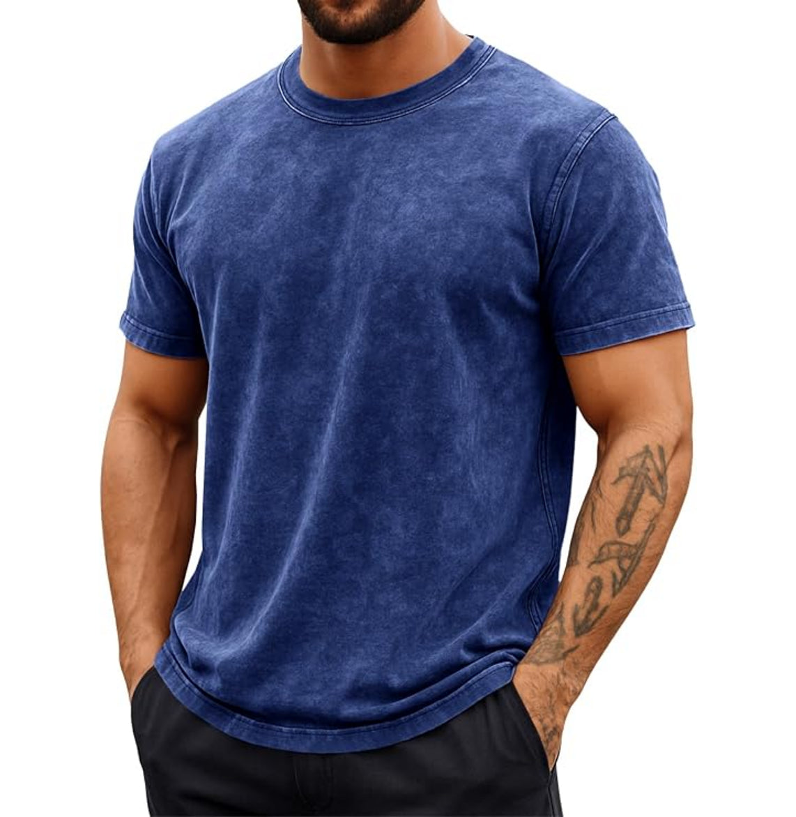 Runcati - Men's Short Sleeve Acid Wash T-Shirts