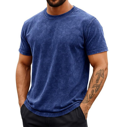 Runcati - Men's Short Sleeve Acid Wash T-Shirts