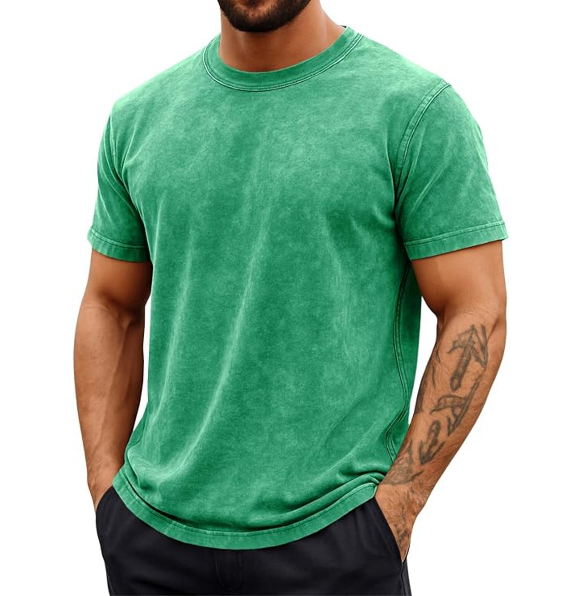 Runcati - Men's Short Sleeve Acid Wash T-Shirts