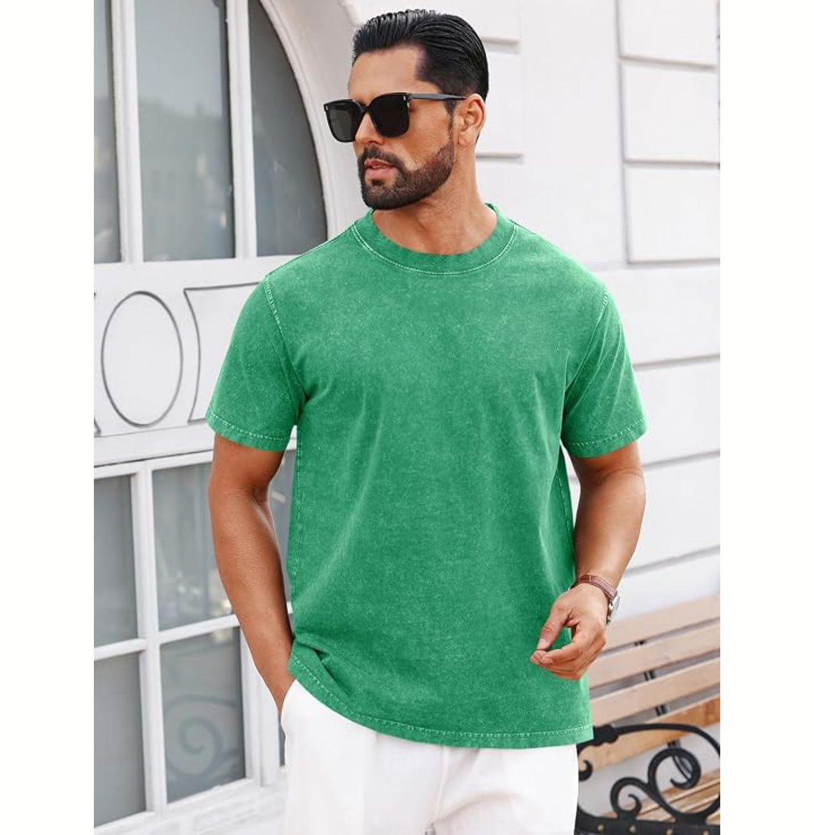 Runcati - Men's Short Sleeve Acid Wash T-Shirts