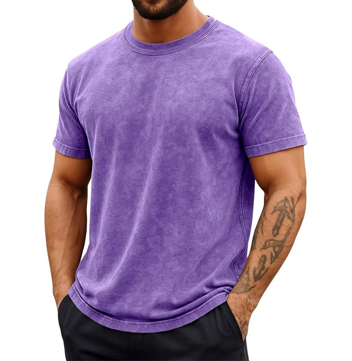 Runcati - Men's Short Sleeve Acid Wash T-Shirts