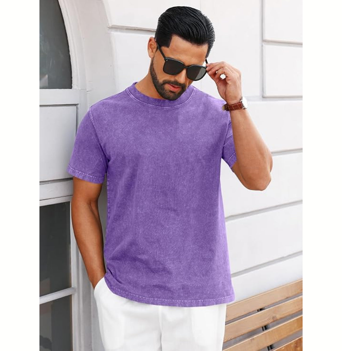 Runcati - Men's Short Sleeve Acid Wash T-Shirts