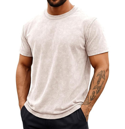 Runcati - Men's Short Sleeve Acid Wash T-Shirts