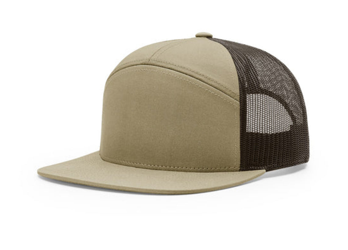 Richardson - 168 7-Panel Trucker Hat, Flat Bill Snapback