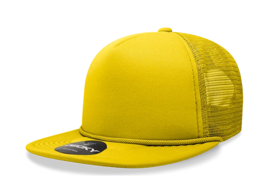 Decky - 6026 - Classic 5 Panel Foam Trucker Cap, Flat Bill Hat