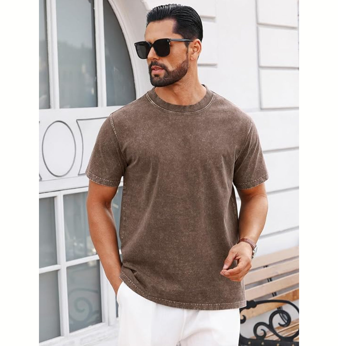 Runcati - Men's Short Sleeve Acid Wash T-Shirts