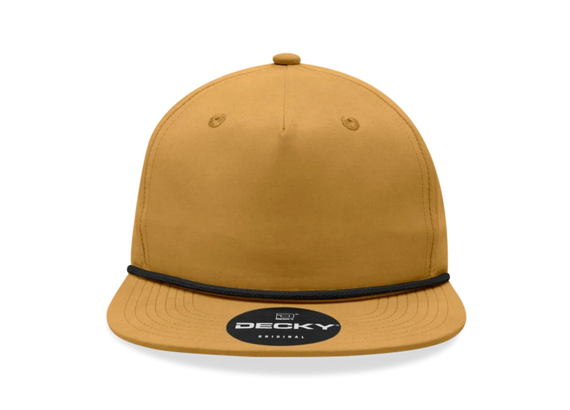 Decky - 6032 Classic Rope Cap, 5 Panel Flat Bill Hat, Snapback