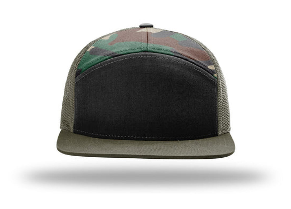Richardson - 168 7-Panel Trucker Hat, Flat Bill Snapback