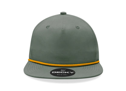 Decky - 6032 Classic Rope Cap, 5 Panel Flat Bill Hat, Snapback