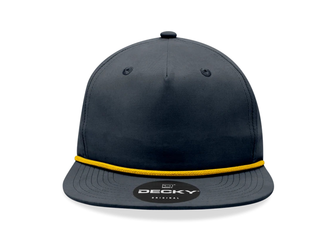 Decky - 6032 Classic Rope Cap, 5 Panel Flat Bill Hat, Snapback