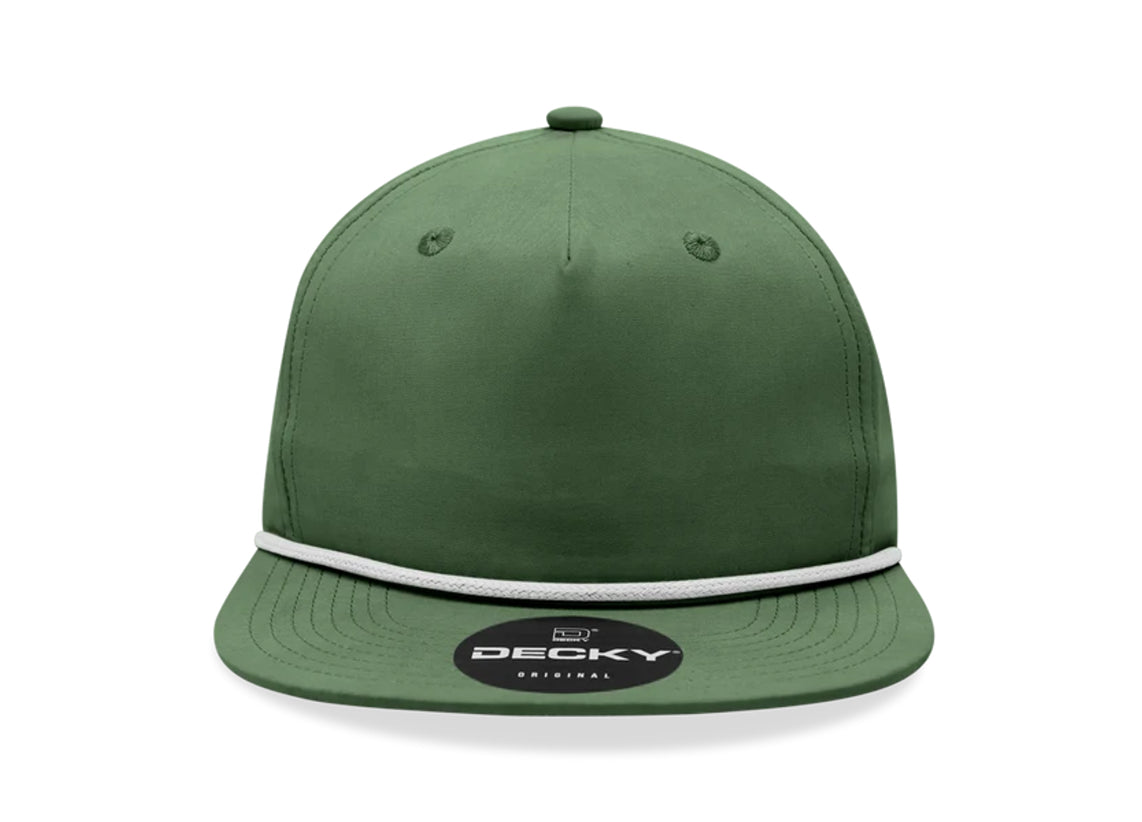 Decky - 6032 Classic Rope Cap, 5 Panel Flat Bill Hat, Snapback