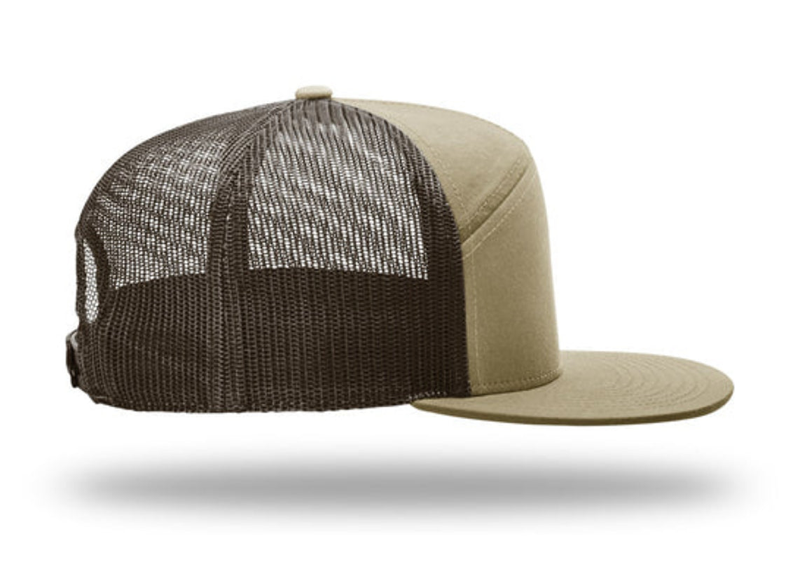 Richardson - 168 7-Panel Trucker Hat, Flat Bill Snapback