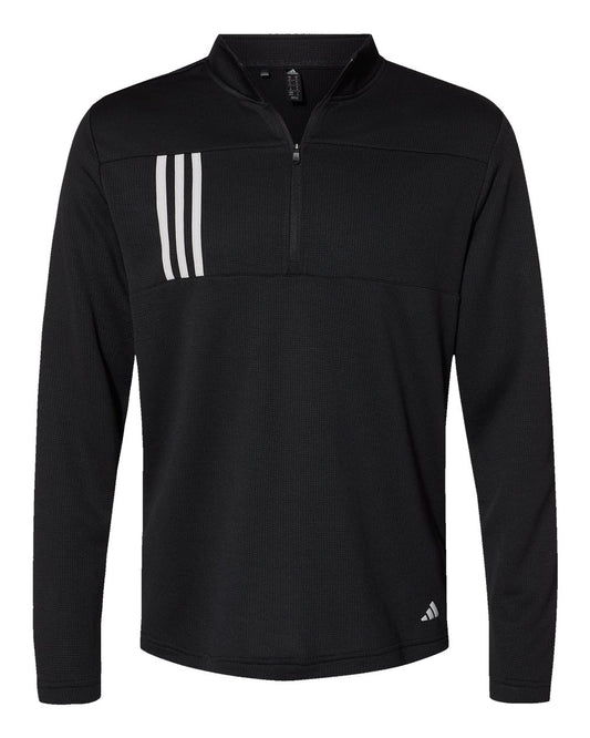 Adidas - Men's 3-Stripes Double-Knit Quarter-Zip Pullover - A482 - MAD Merch USA