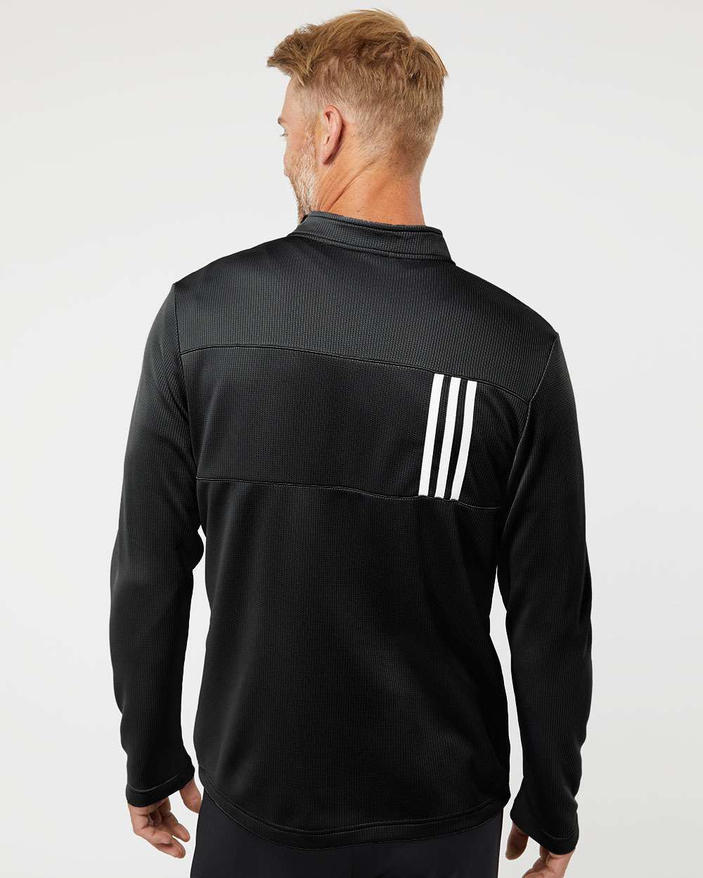 Adidas - Men's 3-Stripes Double-Knit Quarter-Zip Pullover - A482 - MAD Merch USA