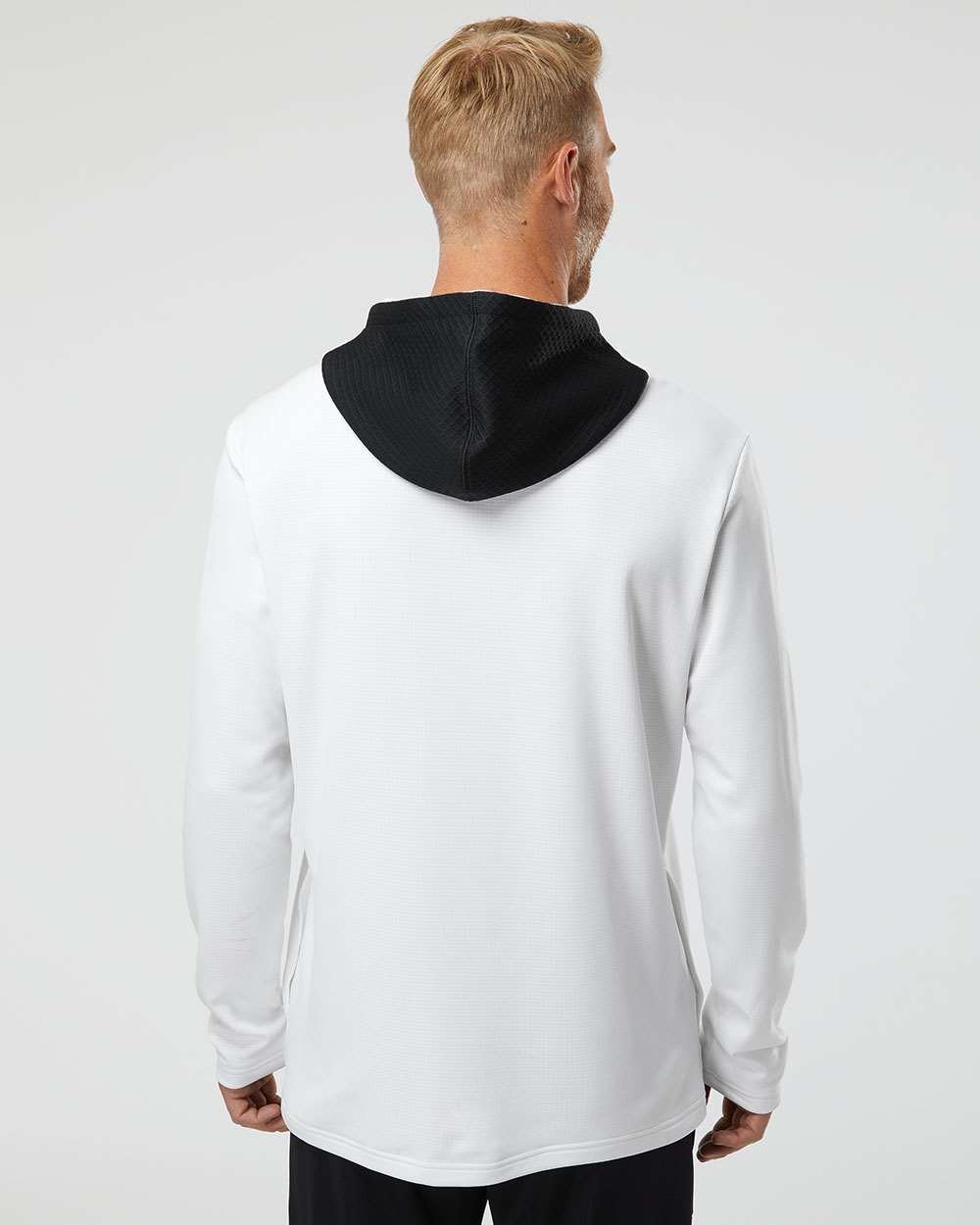 Adidas - Men's Textured Mixed Media Midweight Hooded Sweatshirt - A530 - MAD Merch USA