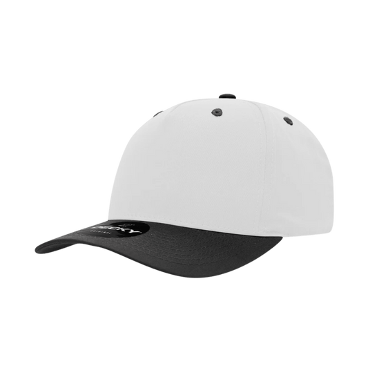 Custom 2 - Tone 5 Panel Hat with Logo | Snapback Cap | DTF or Raised Rubber Print - MAD Merch USA