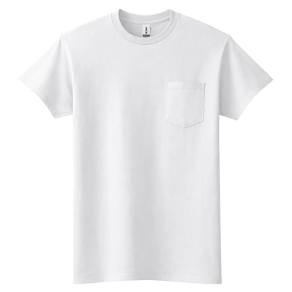 Custom Pocket T-Shirt (2 Logo Print – Front & Back) - MAD Merch USA