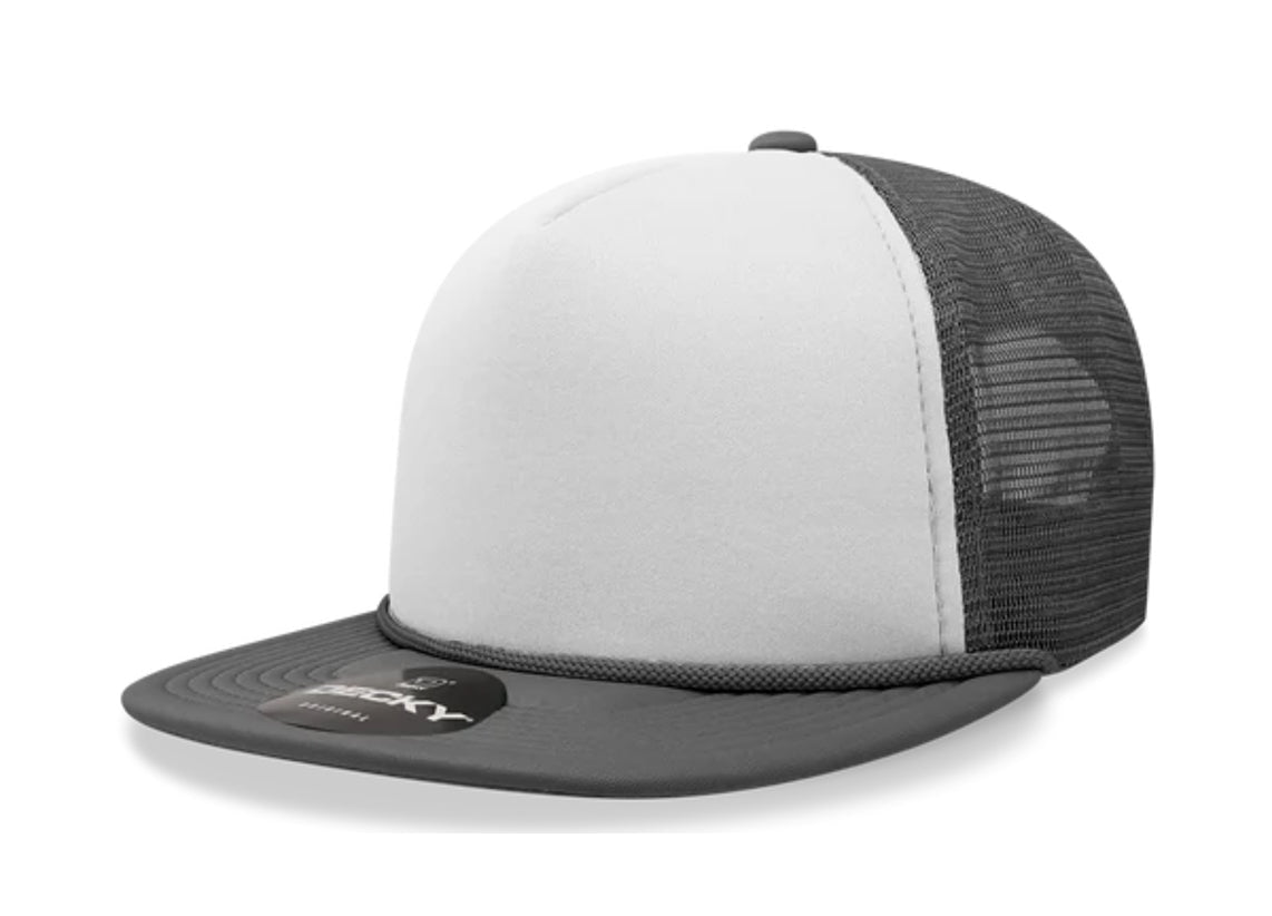 Decky - 6026 - Classic 5 Panel - Blank 2-Tone Flat Bill Foam Trucker Hat - MAD Merch USA
