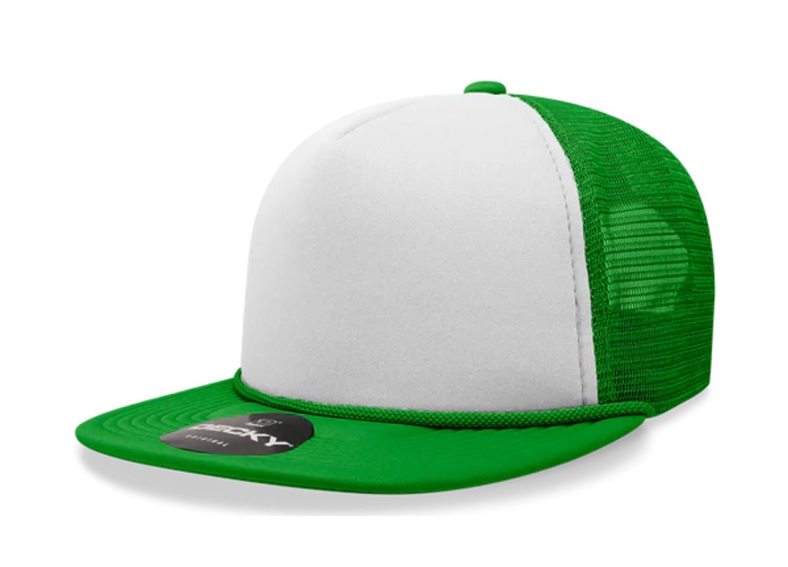 Decky - 6026 - Classic 5 Panel - Blank 2-Tone Flat Bill Foam Trucker Hat - MAD Merch USA