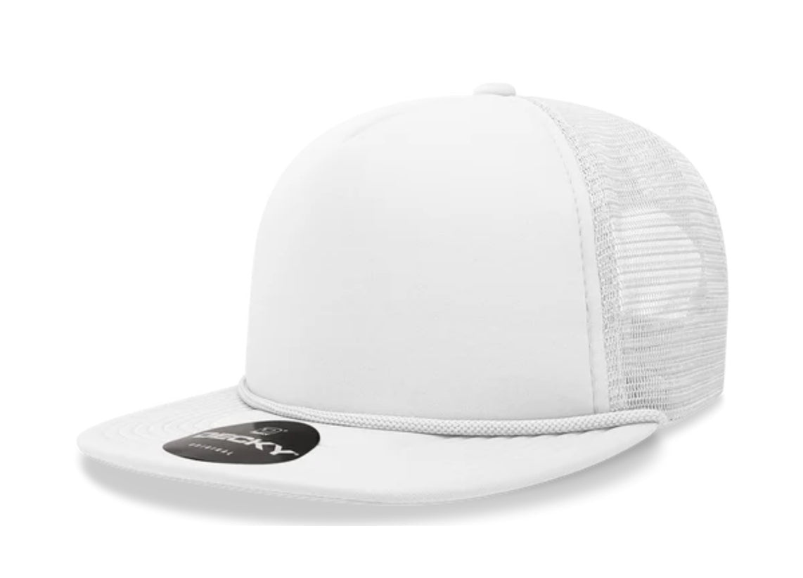 Decky - 6026 - Classic 5 Panel Foam Trucker Cap, Flat Bill Hat - MAD Merch USA