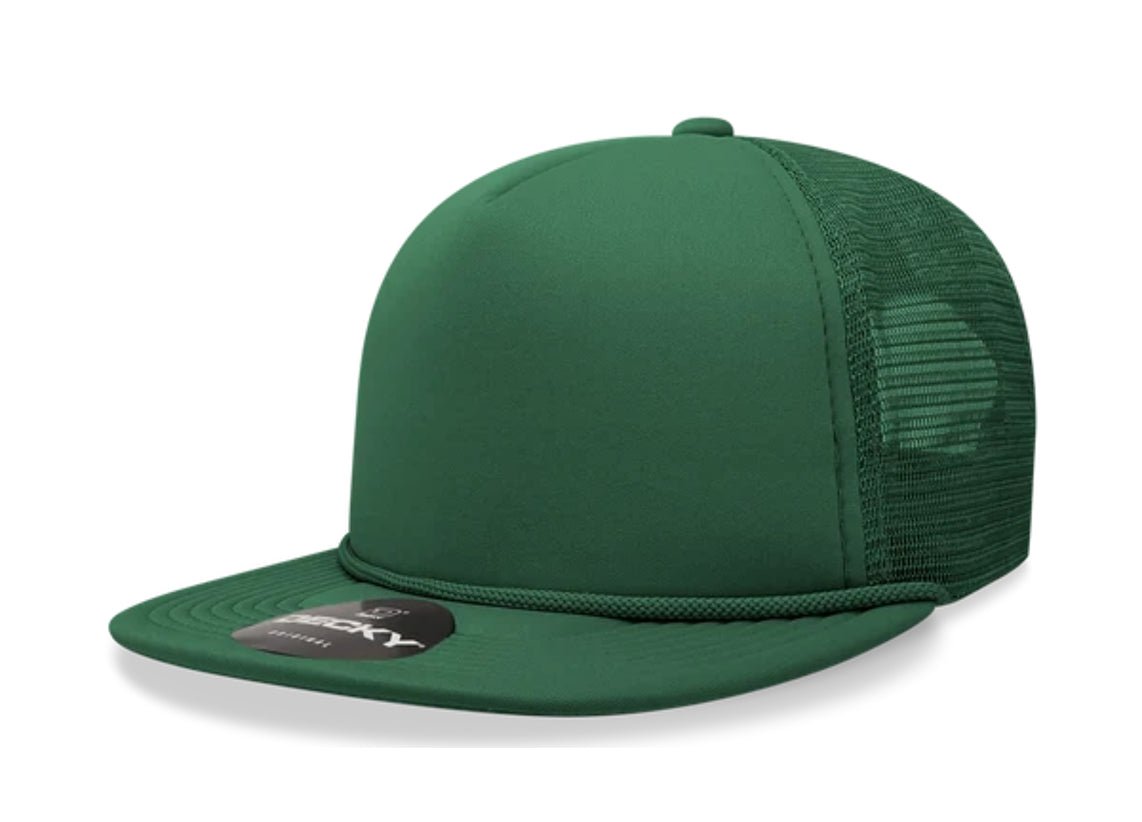 Decky - 6026 - Classic 5 Panel Foam Trucker Cap, Flat Bill Hat - MAD Merch USA