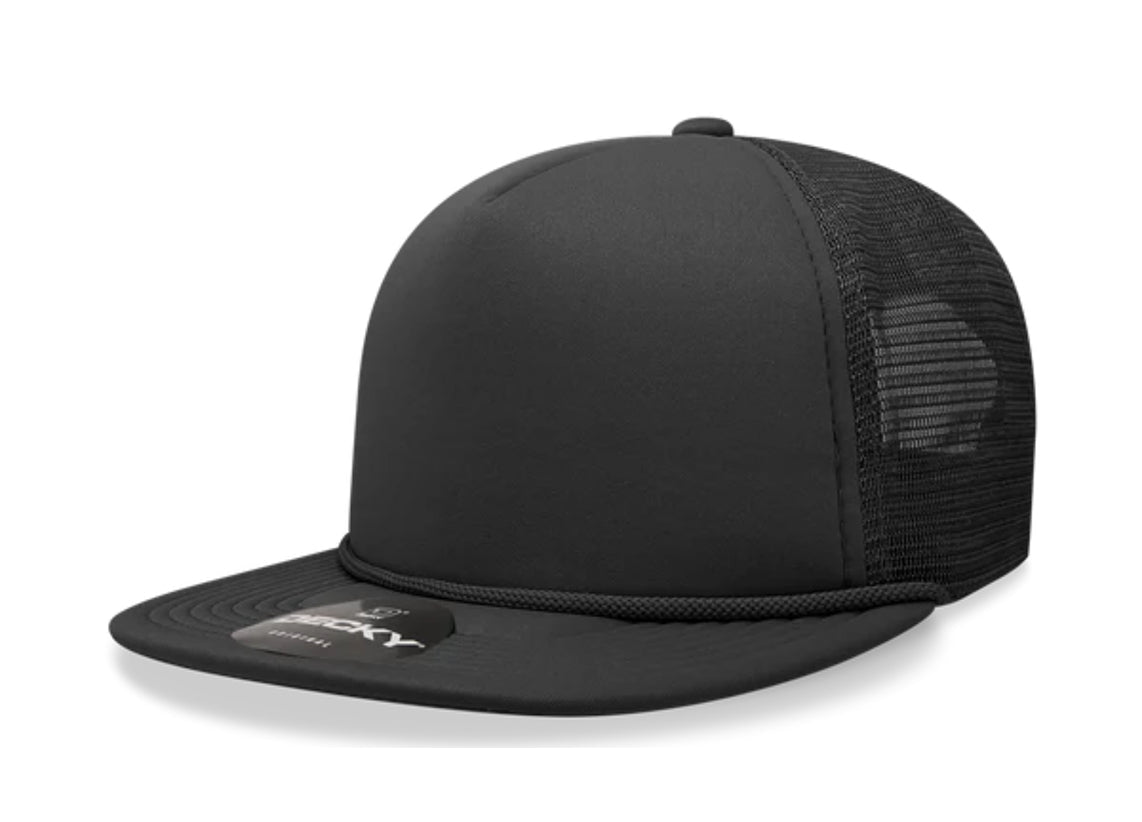 Decky - 6026 - Classic 5 Panel Foam Trucker Cap, Flat Bill Hat - MAD Merch USA