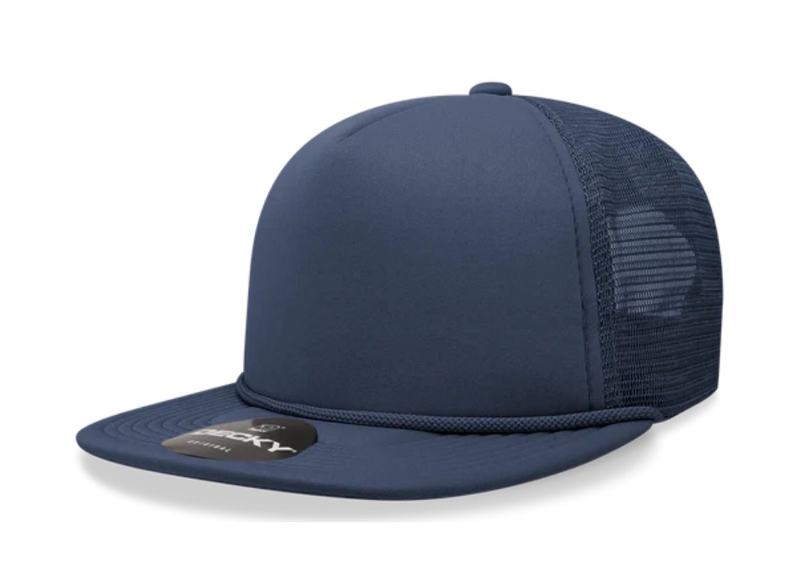 Decky - 6026 - Classic 5 Panel Foam Trucker Cap, Flat Bill Hat - MAD Merch USA