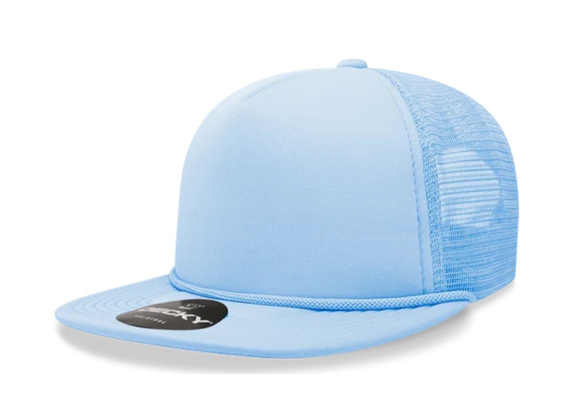 Decky - 6026 - Classic 5 Panel Foam Trucker Cap, Flat Bill Hat - MAD Merch USA