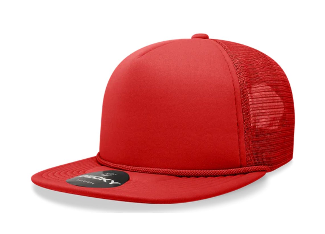 Decky - 6026 - Classic 5 Panel Foam Trucker Cap, Flat Bill Hat - MAD Merch USA