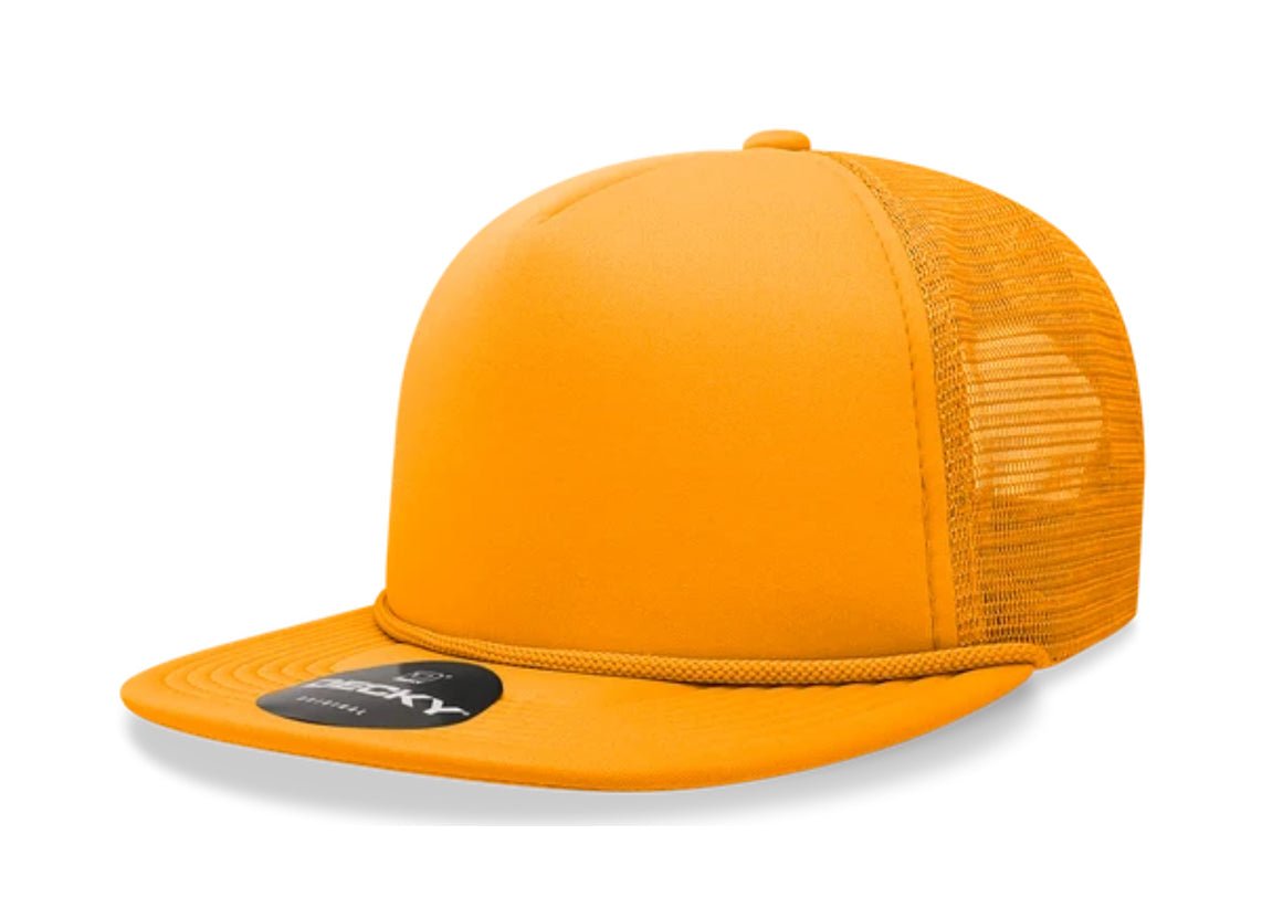 Decky - 6026 - Classic 5 Panel Foam Trucker Cap, Flat Bill Hat - MAD Merch USA