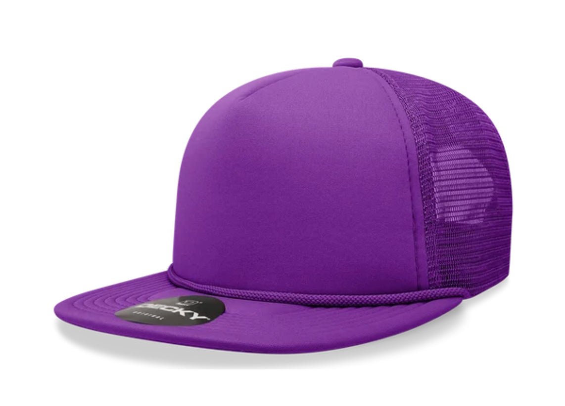 Decky - 6026 - Classic 5 Panel Foam Trucker Cap, Flat Bill Hat - MAD Merch USA