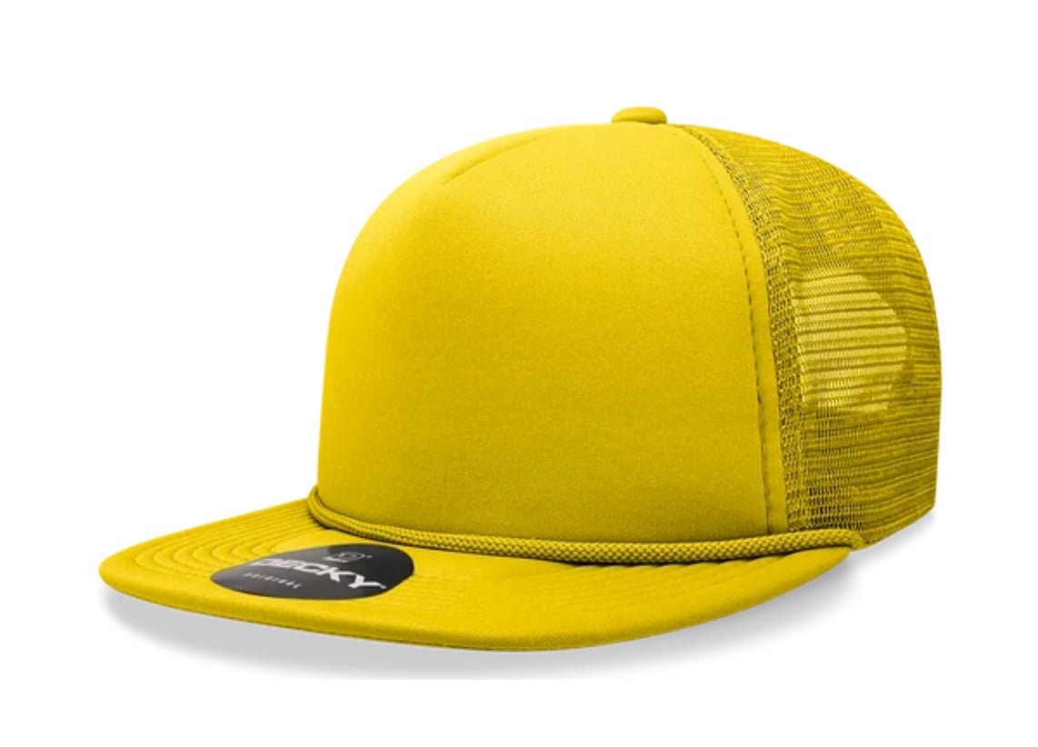 Decky - 6026 - Classic 5 Panel Foam Trucker Cap, Flat Bill Hat - MAD Merch USA