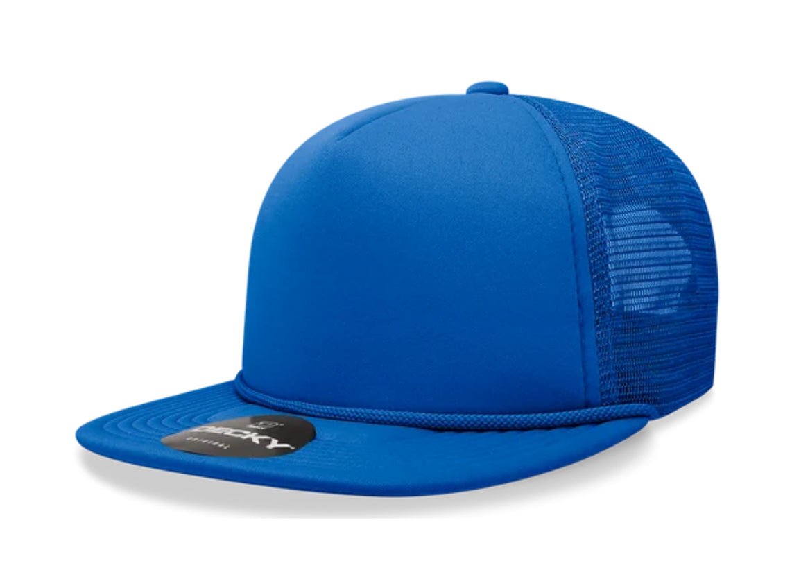 Decky - 6026 - Classic 5 Panel Foam Trucker Cap, Flat Bill Hat - MAD Merch USA