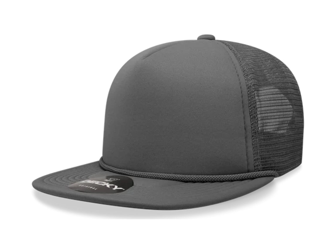 Decky - 6026 - Classic 5 Panel Foam Trucker Cap, Flat Bill Hat - MAD Merch USA