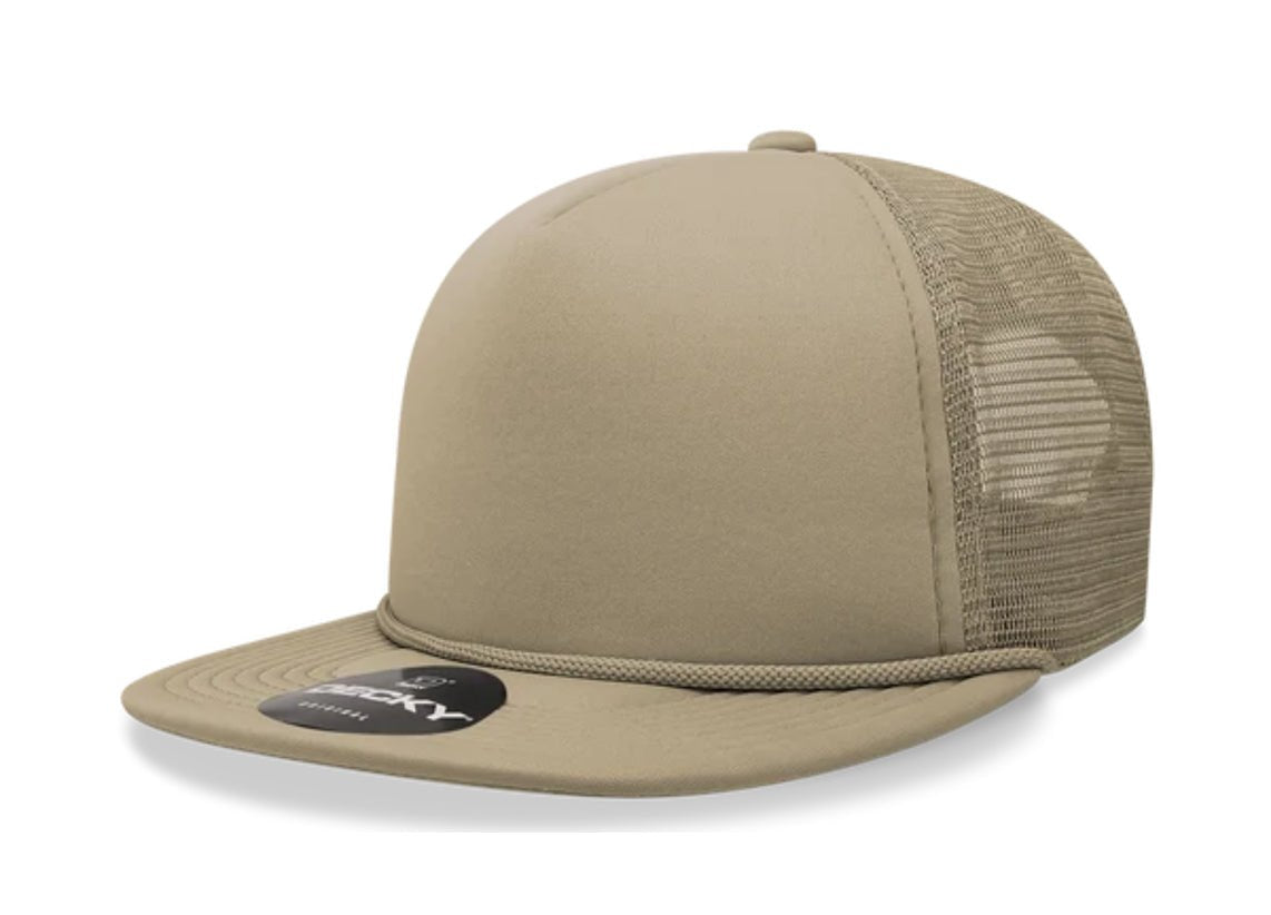 Decky - 6026 - Classic 5 Panel Foam Trucker Cap, Flat Bill Hat - MAD Merch USA