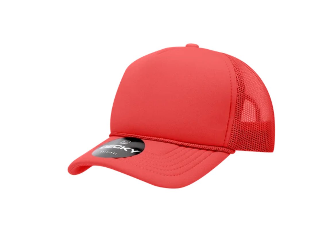 Decky -7010 - Youth 5 Panel Mid Profile Structured Foam Trucker, Kids Foam Trucker Hat, Mesh Back - MAD Merch USA