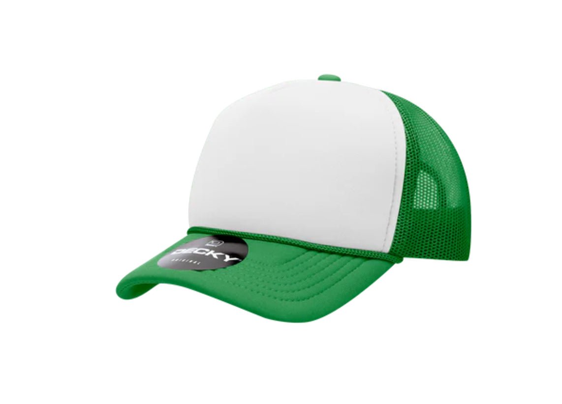Decky -7010 - Youth 5 Panel Mid Profile two-tone Structured Foam Trucker, Kids Foam Trucker Hat, Mesh Back - MAD Merch USA