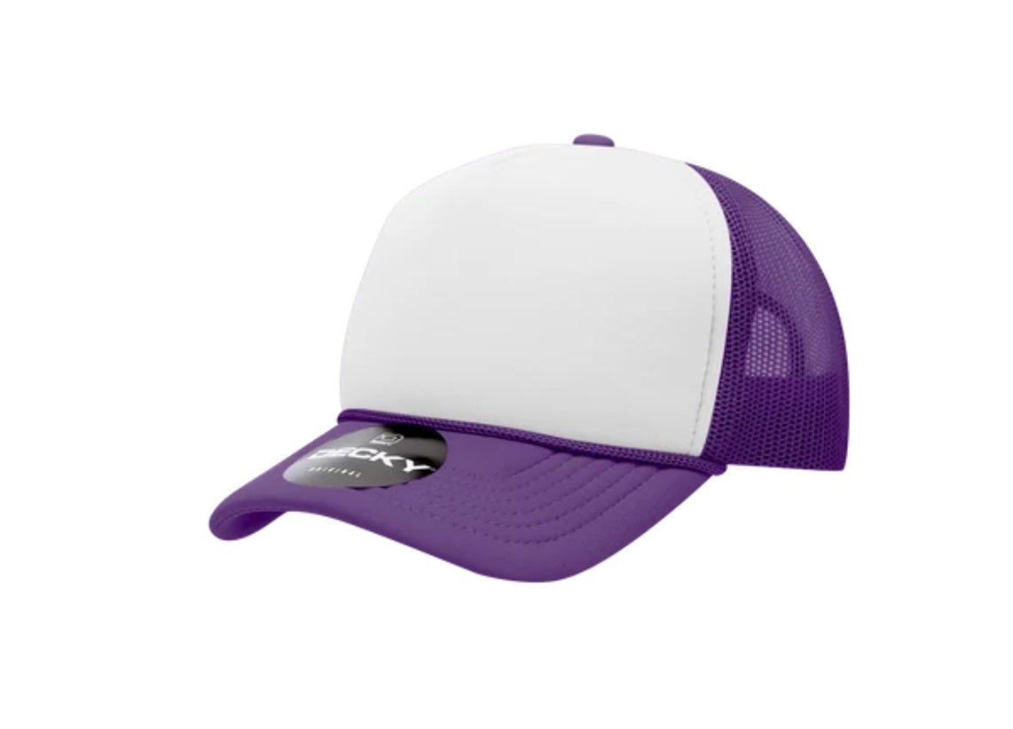 Decky -7010 - Youth 5 Panel Mid Profile two-tone Structured Foam Trucker, Kids Foam Trucker Hat, Mesh Back - MAD Merch USA