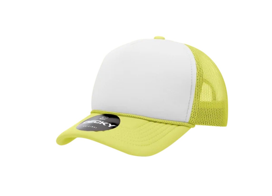 Decky -7010 - Youth 5 Panel Mid Profile two-tone Structured Foam Trucker, Kids Foam Trucker Hat, Mesh Back - MAD Merch USA