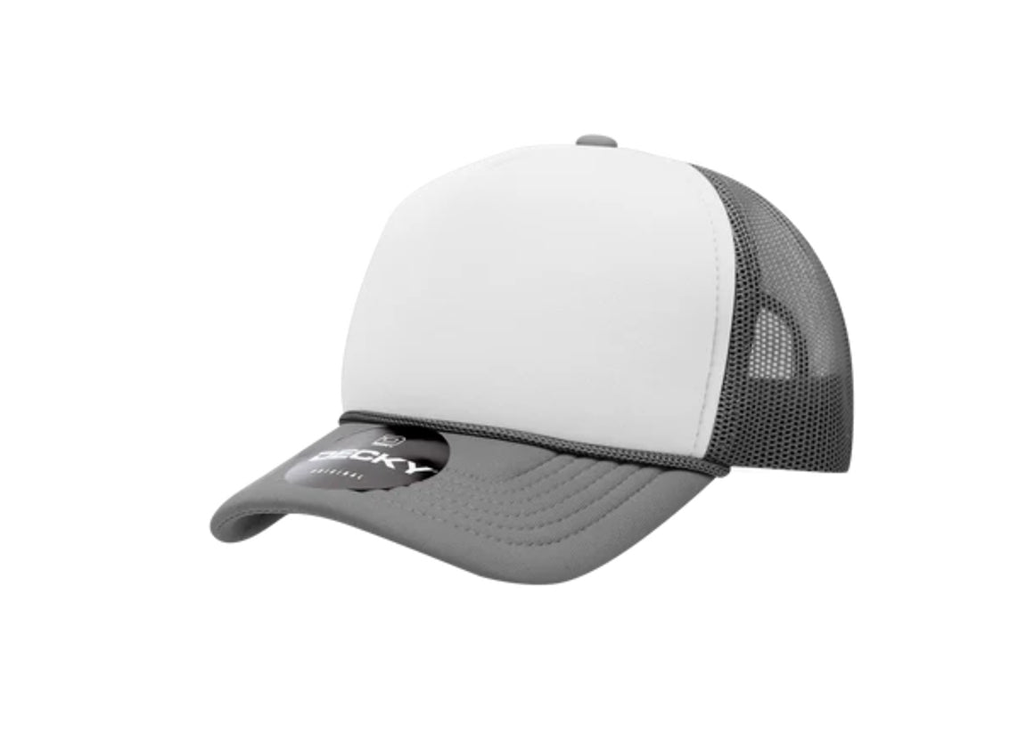 Decky -7010 - Youth 5 Panel Mid Profile two-tone Structured Foam Trucker, Kids Foam Trucker Hat, Mesh Back - MAD Merch USA