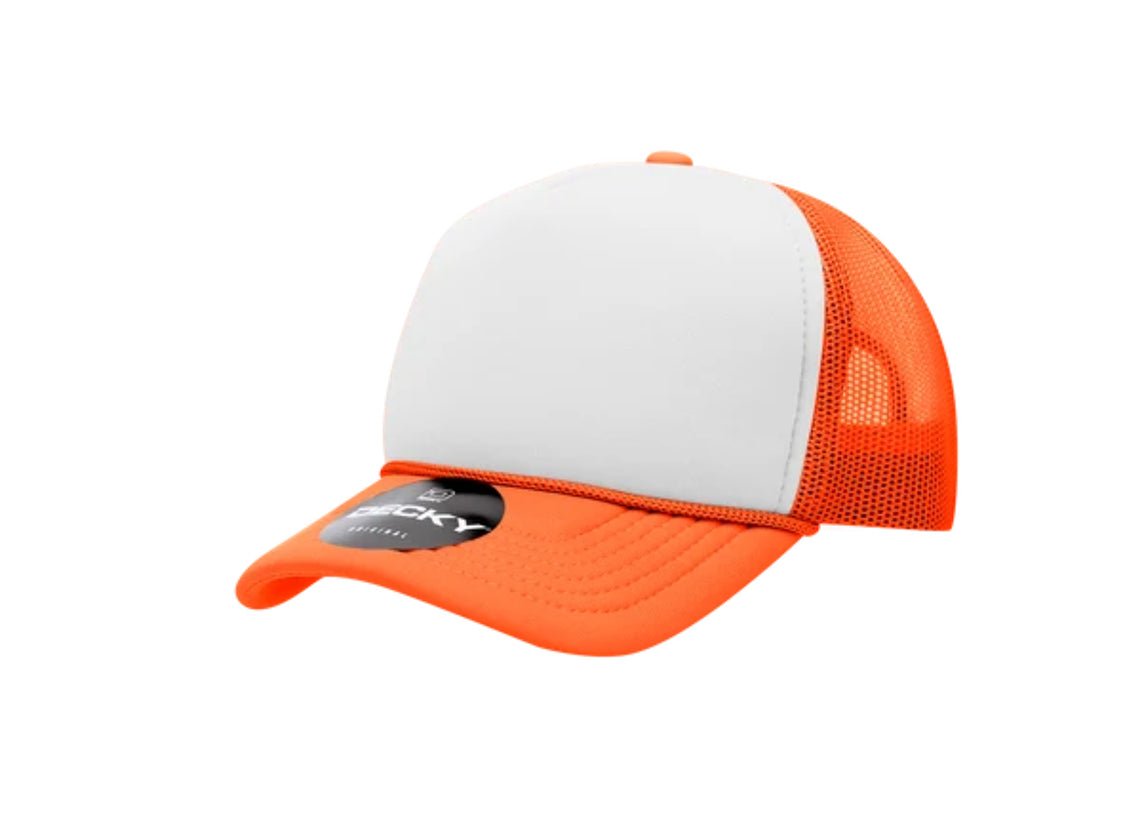 Decky -7010 - Youth 5 Panel Mid Profile two-tone Structured Foam Trucker, Kids Foam Trucker Hat, Mesh Back - MAD Merch USA
