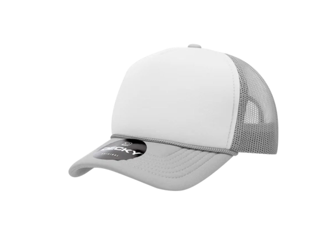 Decky -7010 - Youth 5 Panel Mid Profile two-tone Structured Foam Trucker, Kids Foam Trucker Hat, Mesh Back - MAD Merch USA